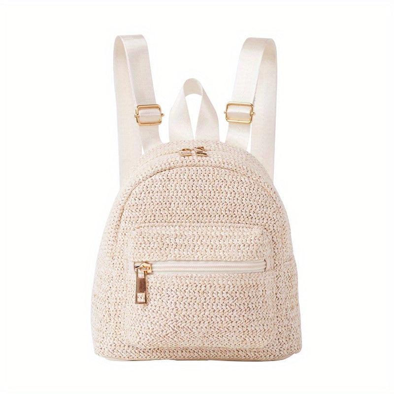 Straw Woven Backpack Purse Beach Travel Bag Braided Daypack