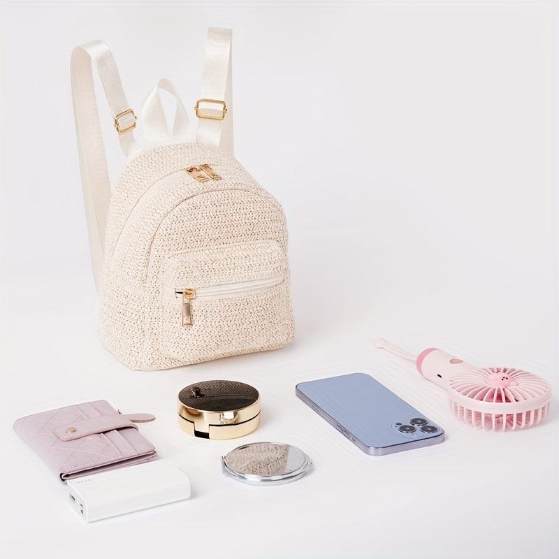 Straw Woven Backpack Purse Beach Travel Bag Braided Daypack
