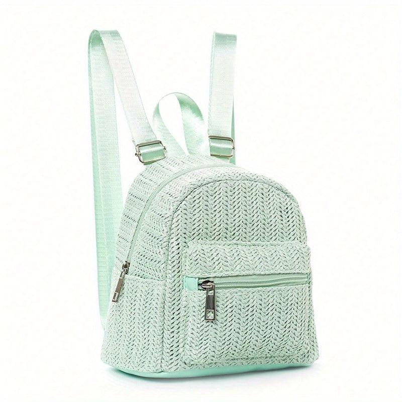 Straw Woven Backpack Purse Beach Travel Bag Braided Daypack