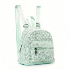 Straw Woven Backpack Purse Beach Travel Bag Braided Daypack