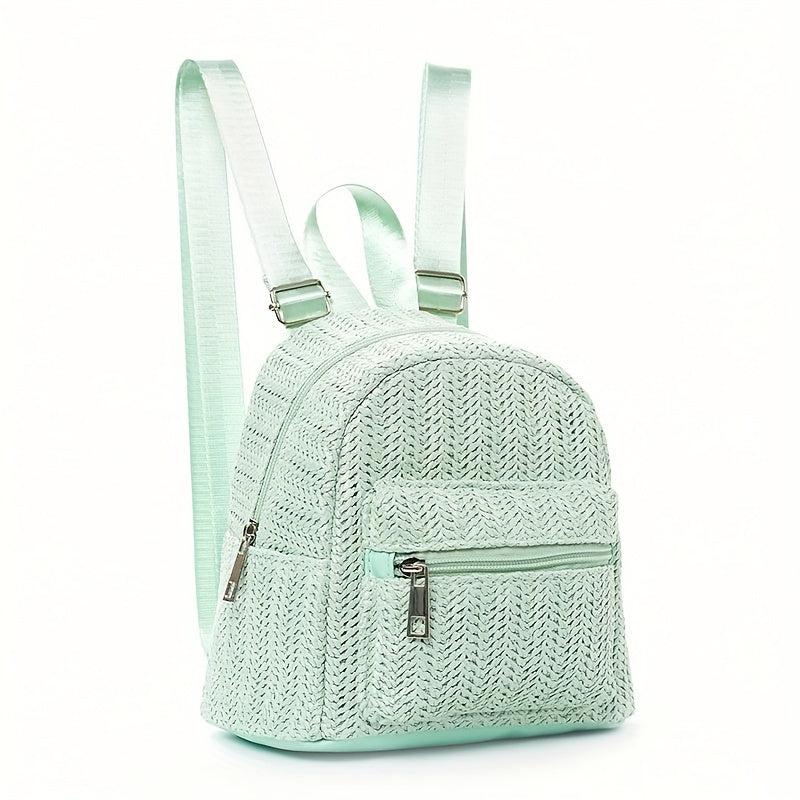 Straw Woven Backpack Purse Beach Travel Bag Braided Daypack