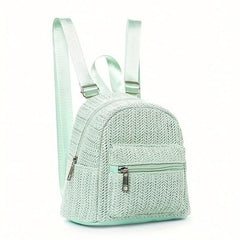 Straw Woven Backpack Purse Beach Travel Bag Braided Daypack