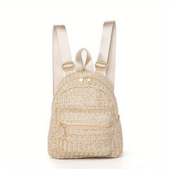 Straw Woven Backpack Purse Beach Travel Bag Braided Daypack