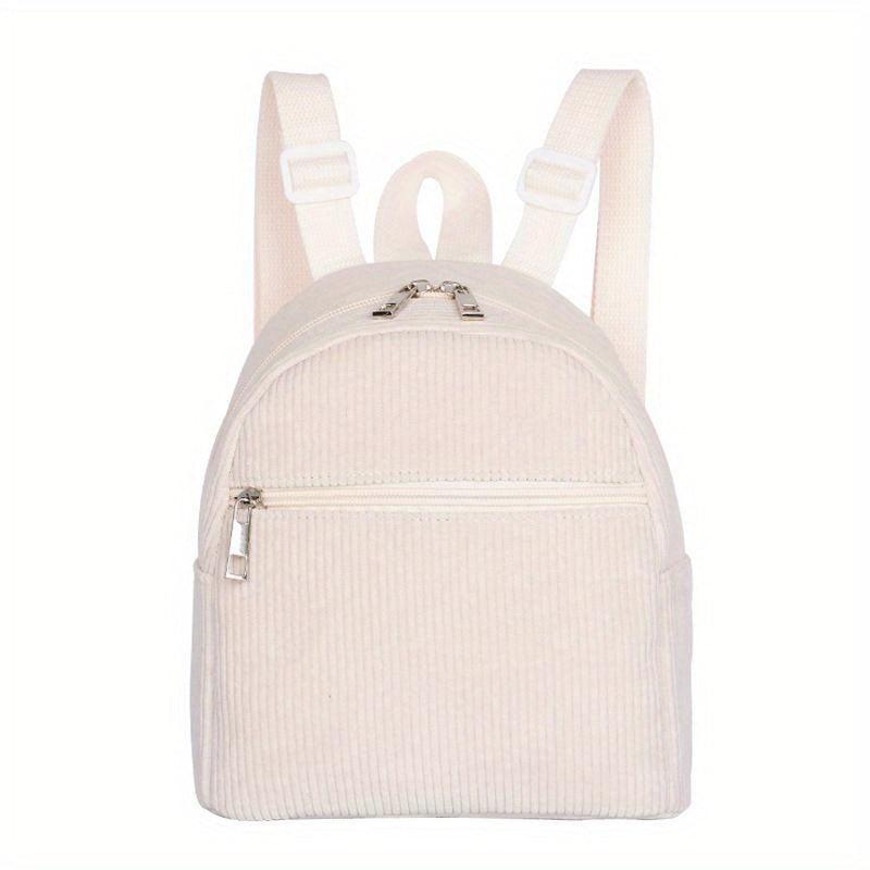 Corduroy Mini Backpack for Women - Stylish Rucksack for Shopping & Travel