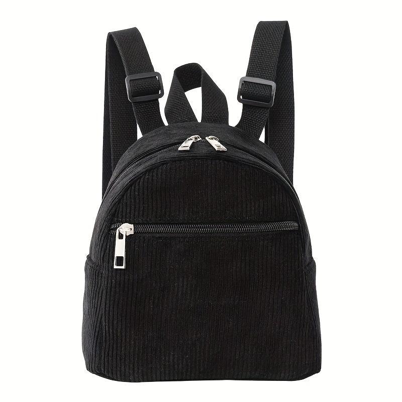 Corduroy Mini Backpack for Women - Stylish Rucksack for Shopping & Travel