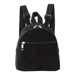 Corduroy Mini Backpack for Women - Stylish Rucksack for Shopping & Travel