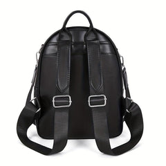 Quilted Convertible Backpack Bow Decor Casual Travel Bag