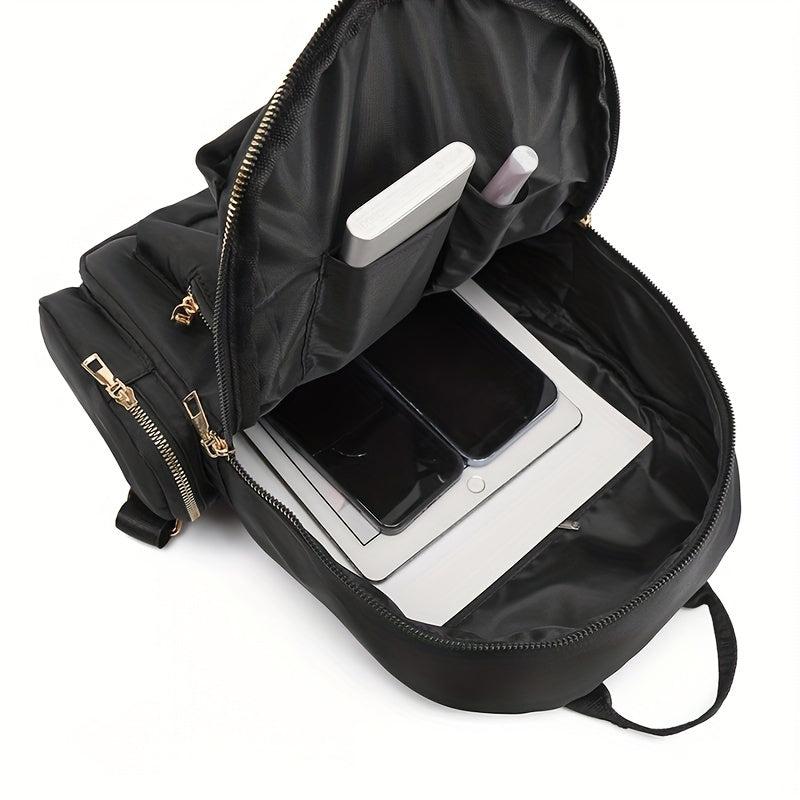 Casual Solid Backpack All Match Storage Travel Daypack Women's Classic Rucksack