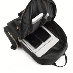 Casual Solid Backpack All Match Storage Travel Daypack Women's Classic Rucksack