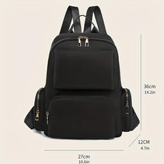 Casual Solid Backpack All Match Storage Travel Daypack Women's Classic Rucksack
