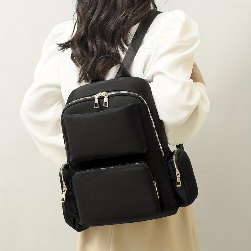 Casual Solid Backpack All Match Storage Travel Daypack Women's Classic Rucksack