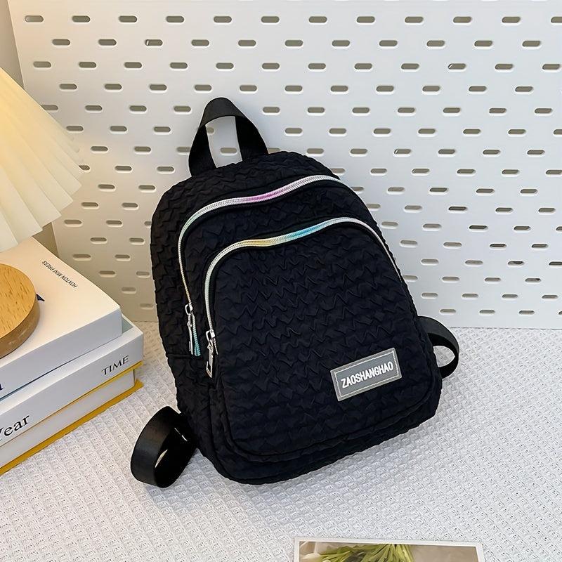 Bubble Ruched Backpack Ombre Zipper School Bag