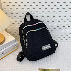 Bubble Ruched Backpack Ombre Zipper School Bag