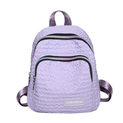 Bubble Ruched Backpack Ombre Zipper School Bag