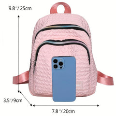 Bubble Ruched Backpack Ombre Zipper School Bag