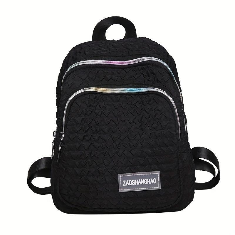Bubble Ruched Backpack Ombre Zipper School Bag