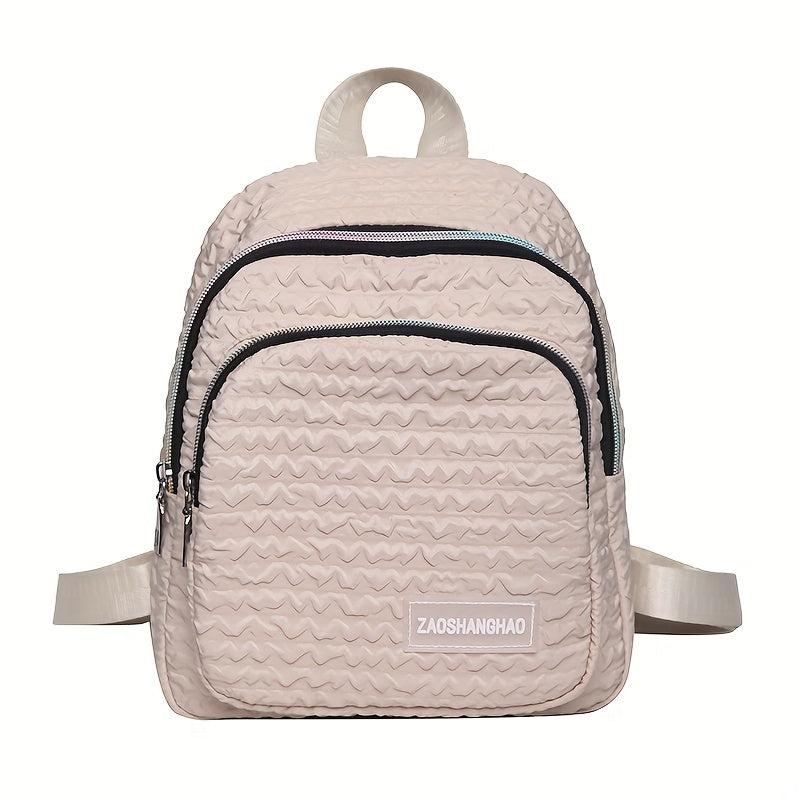 Bubble Ruched Backpack Ombre Zipper School Bag