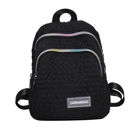 Bubble Ruched Backpack Ombre Zipper School Bag