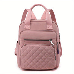 Quilted Top Handle Backpack Nylon Waterproof Travel Commuter Bag