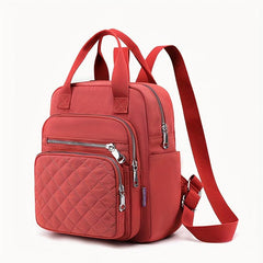 Quilted Top Handle Backpack Nylon Waterproof Travel Commuter Bag