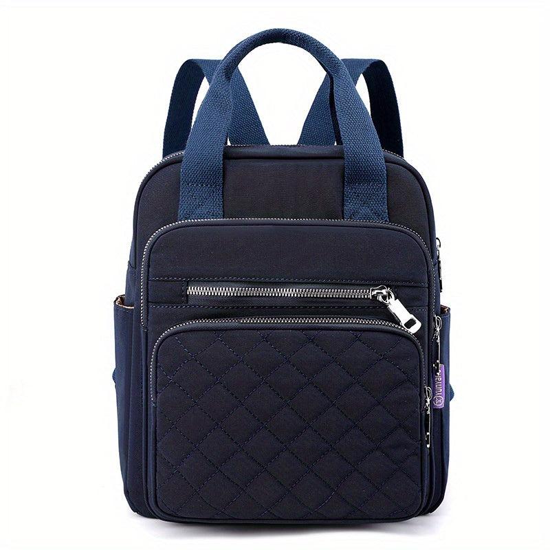 Quilted Top Handle Backpack Nylon Waterproof Travel Commuter Bag