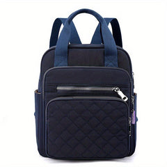Quilted Top Handle Backpack Nylon Waterproof Travel Commuter Bag