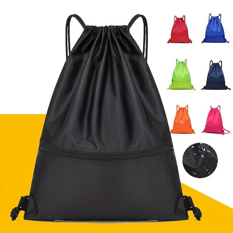 Drawstring Decor Backpack Solid Large Capacity Lightweight Swim Fitness Bag