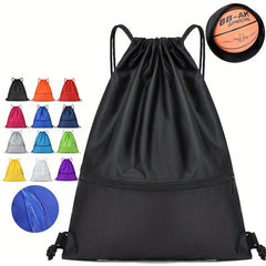 Drawstring Decor Backpack Solid Large Capacity Lightweight Swim Fitness Bag