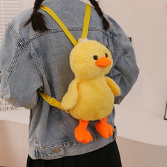 Mini Yellow Duck Backpack Chain Fluffy Novelty Bag