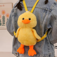 Mini Yellow Duck Backpack Chain Fluffy Novelty Bag