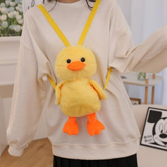 Mini Yellow Duck Backpack Chain Fluffy Novelty Bag