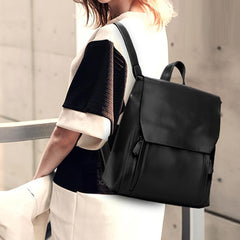 Stylish Flap Backpack Women's Faux Leather Bag for Work & School