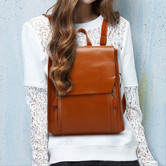 Stylish Flap Backpack Women's Faux Leather Bag for Work & School