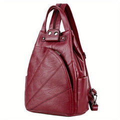Casual Chest Bag PU Leather Sling Backpack