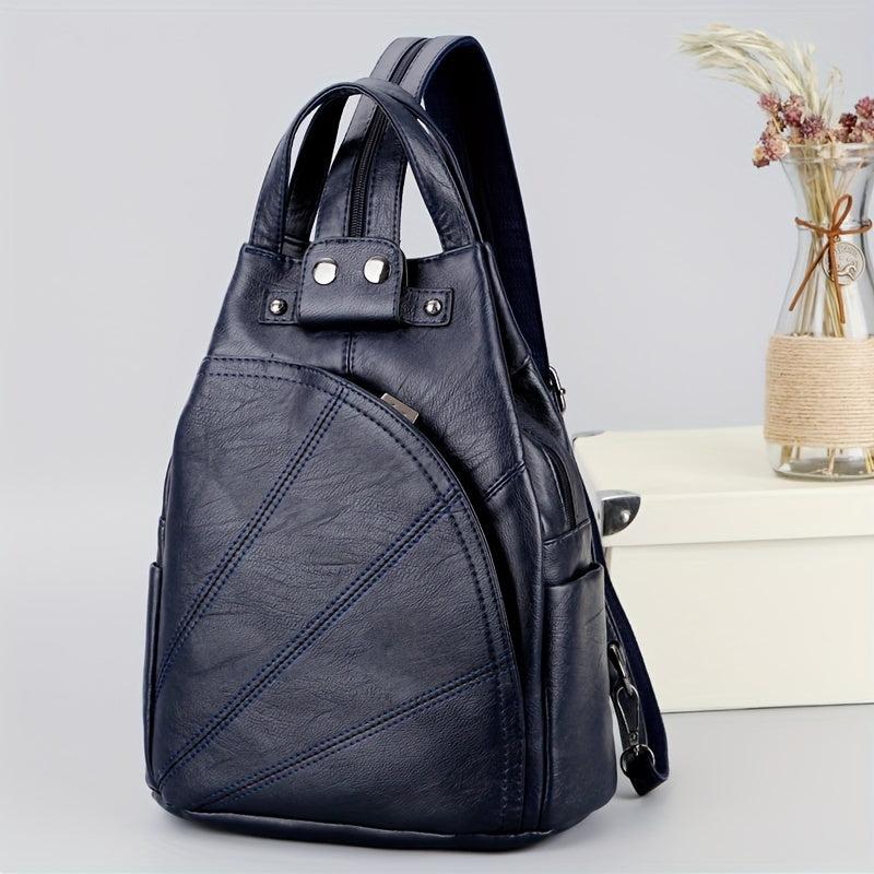 Casual Chest Bag PU Leather Sling Backpack