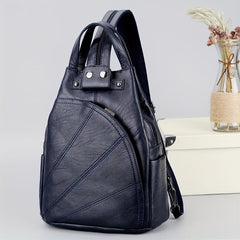 Casual Chest Bag PU Leather Sling Backpack