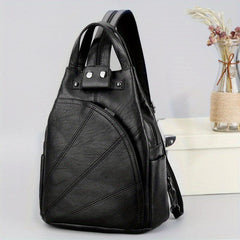 Casual Chest Bag PU Leather Sling Backpack