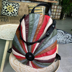 Novelty Large Capacity Backpack PU Leather School Travel Commuter Bag