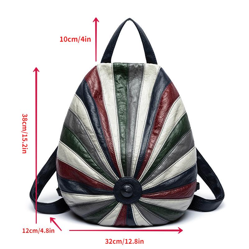 Novelty Large Capacity Backpack PU Leather School Travel Commuter Bag