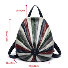 Novelty Large Capacity Backpack PU Leather School Travel Commuter Bag