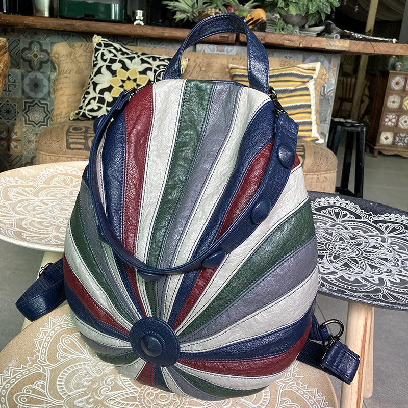 Novelty Large Capacity Backpack PU Leather School Travel Commuter Bag