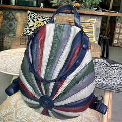 Novelty Large Capacity Backpack PU Leather School Travel Commuter Bag