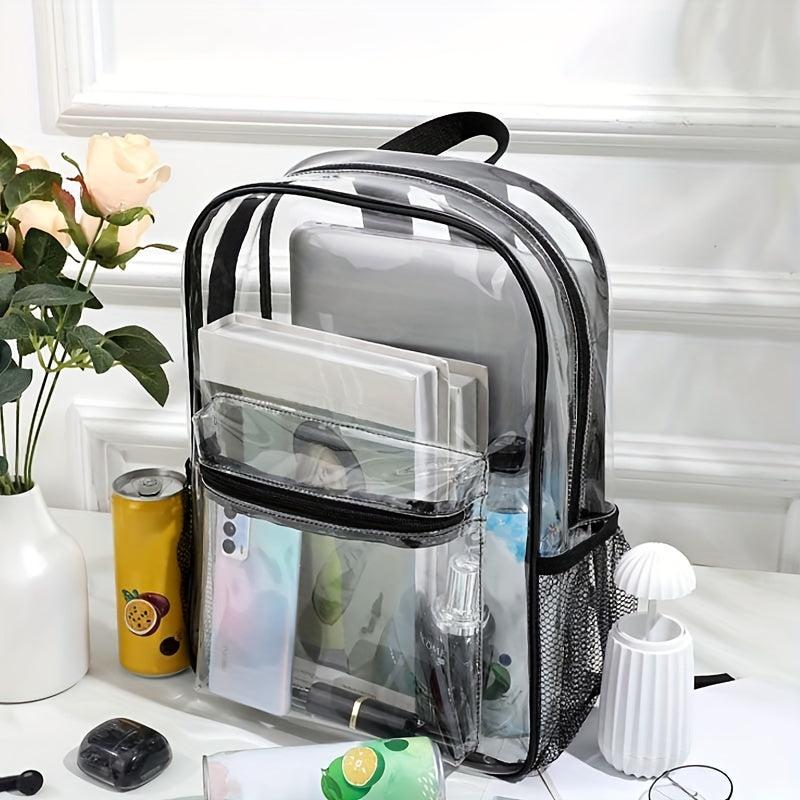 Transparent Waterproof PVC Backpack Large Capacity Lightweight School Travel Bag