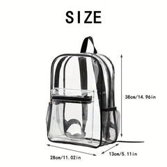 Transparent Waterproof PVC Backpack Large Capacity Lightweight School Travel Bag