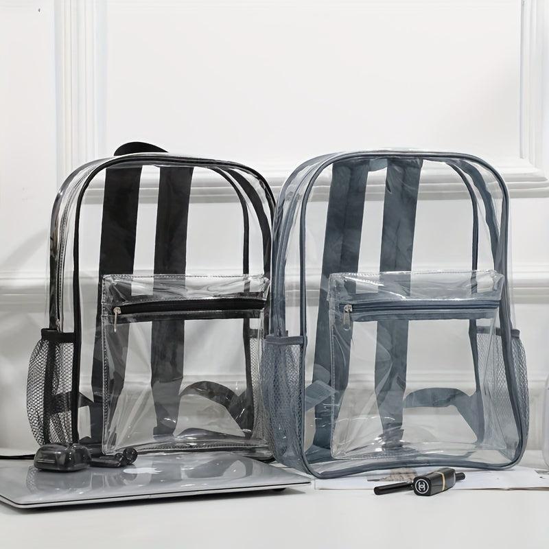 Transparent Waterproof PVC Backpack Large Capacity Lightweight School Travel Bag