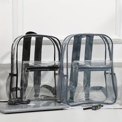 Transparent Waterproof PVC Backpack Large Capacity Lightweight School Travel Bag