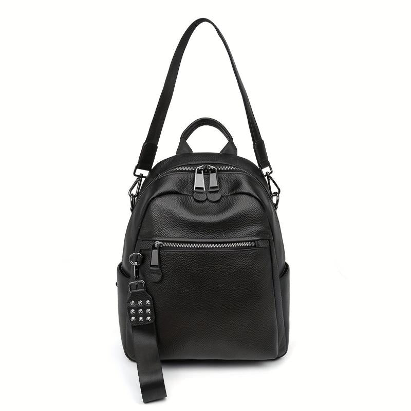 Leather Convertible Backpack Preppy School Bag Anti Theft Travel Daypack