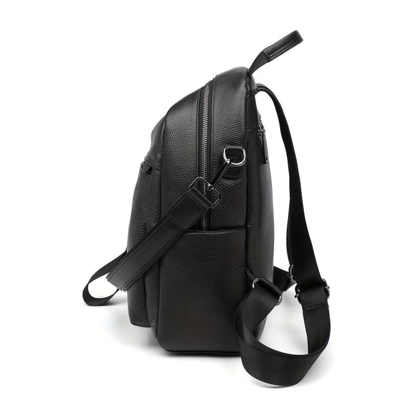 Leather Convertible Backpack Preppy School Bag Anti Theft Travel Daypack