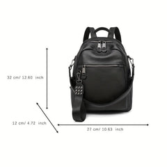 Leather Convertible Backpack Preppy School Bag Anti Theft Travel Daypack