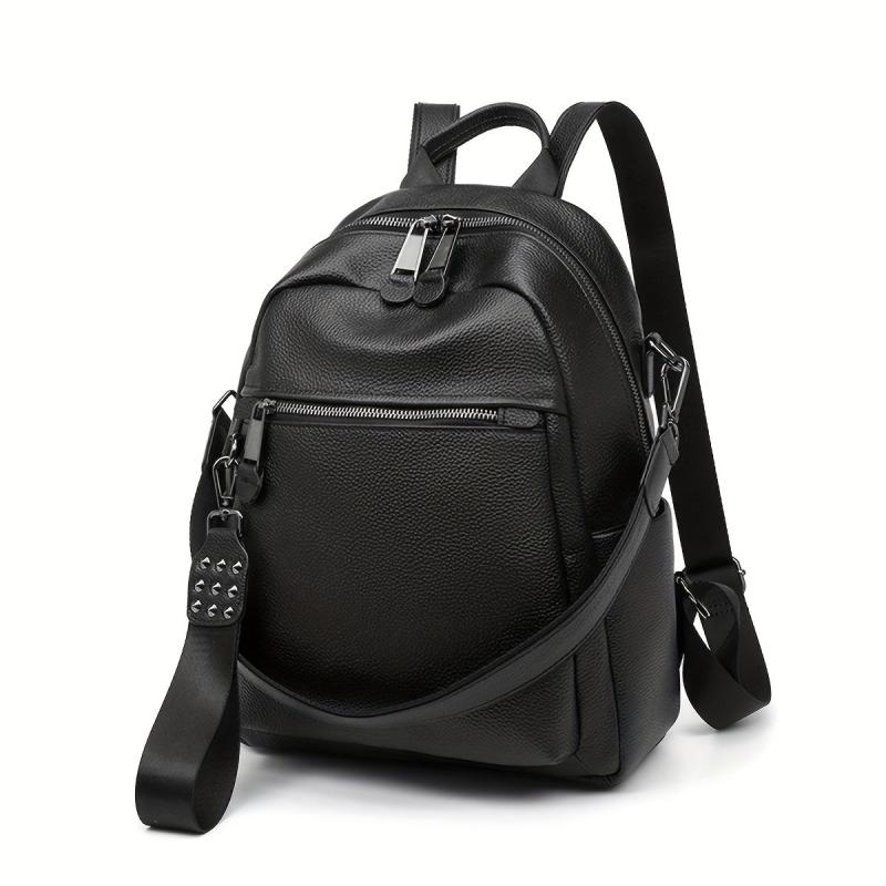 Leather Convertible Backpack Preppy School Bag Anti Theft Travel Daypack
